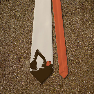 Cravate Deep Orange & Marron - Excavatrice