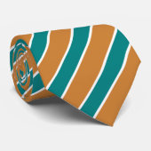 Cravate Deep Teal & Bronze Rayures Professionnelles (Roulé)