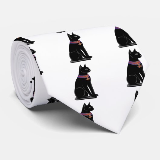 Cravate Déesse Bastet de chat égyptien (Roulé)