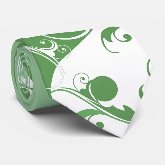 Cravate Défilement Yin & Yang (vert) (Roulé)