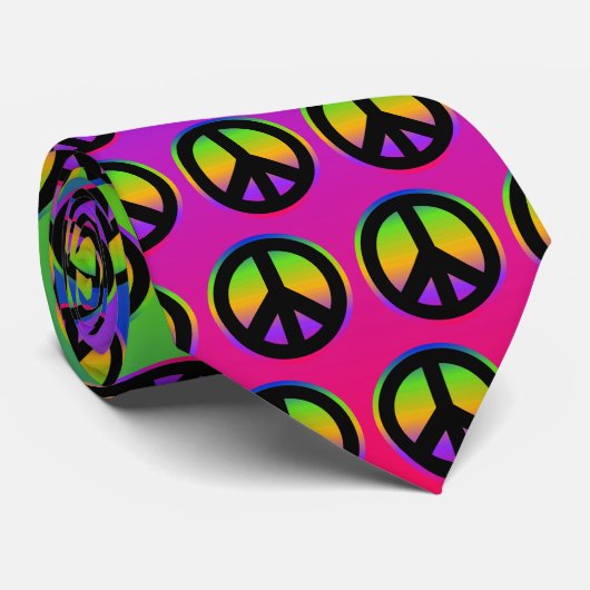 Cravate Dégradé arc-en-ciel brillant (Roulé)