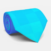 Cravate dégradé bleu néon| carrés de pixels| (Roulé)