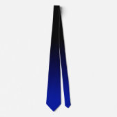 Cravate Dégradé Noir et Bleu Saphir Moderne (Devant)