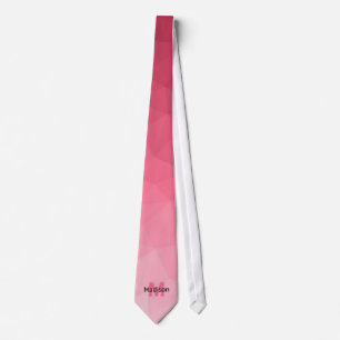 Cravate Dégradé rose géométrie motif de maille monogramme