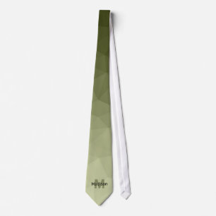 Cravate Dégradé vert armée géométrie motif maille Monogram
