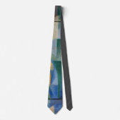 Cravate Delaunay Claasic Art Abstrait Peinture Bleu Vert (Devant)