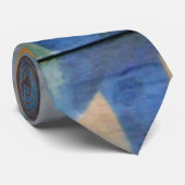 Cravate Delaunay Claasic Art Abstrait Peinture Bleu Vert (Roulé)