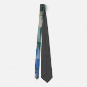 Cravate Delaunay Claasic Art Abstrait Peinture Bleu Vert (Dos)