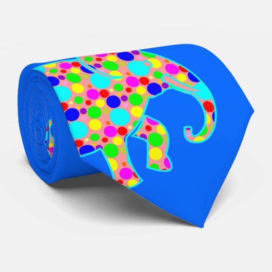 Cravate d'éléphant de point de polka (Roulé)