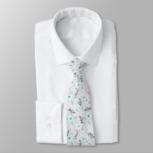 Cravate Délicat motif floral. (Attaché)