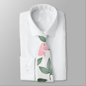 Cravate Delicate Pink Roses Floral Painting (Attaché)