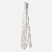 Cravate Delicate pink white flowers pattern neck tie (Devant)