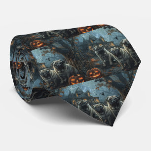 Cravate Délice de chien de la nuit d'Halloween de Pug