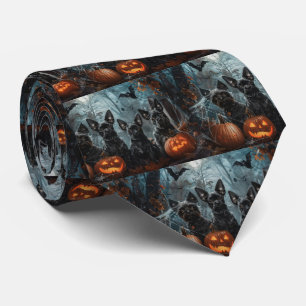 Cravate Délice de nuit d'Halloween pour Affenpinscher