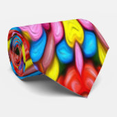Cravate Délicieux motif de fleur de bonbons (Roulé)