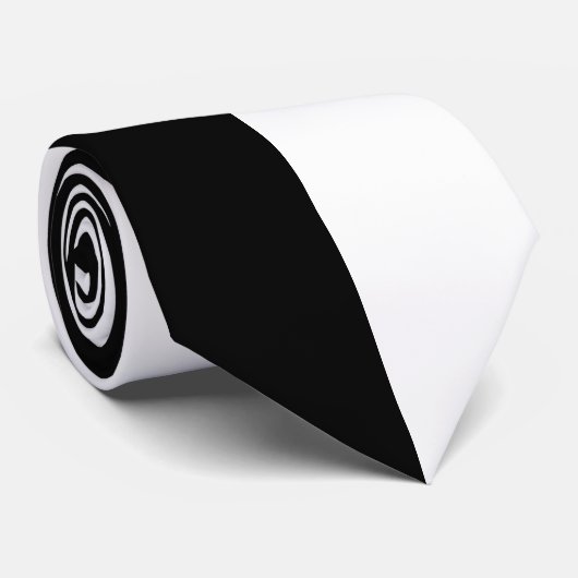 Cravate Demi-bloc noir et blanc (Roulé)