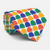 Cravate Demi-cercle coloré géométrique (Roulé)