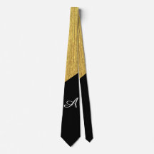 Demi d'or et monogramme élégant diagonal noir