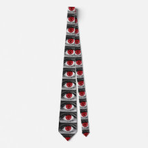 Demon Eye Brushed Graphic Print Neck Tie