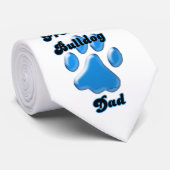 Cravate d'empreintes bleues papa (Roulé)