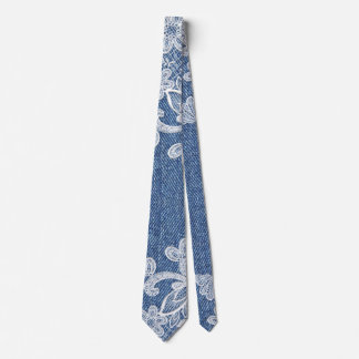 Cravate Denim Lace Floral Mode