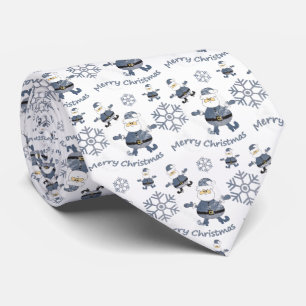 Cravate Denim Mode Noël Père Noël Motif
