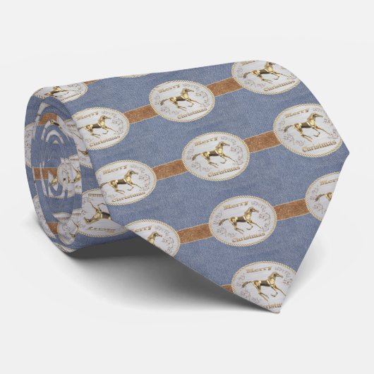 Cravate Dénim Occidental Imprimez Avec La Ceinture Et Le S (Roulé)