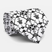 Cravate Dentelle Abstraite Noire (Roulé)