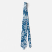 Cravate Dentelle blanche en bleu (Devant)
