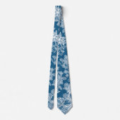 Cravate Dentelle blanche en bleu (Dos)