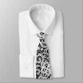 Cravate Dentelle blanche en noir (Attaché)