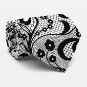 Cravate Dentelle française noire (Roulé)