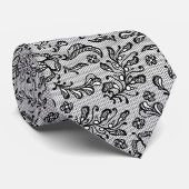 Cravate Dentelle noire vintage (Roulé)