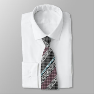 Cravate Dentelle patchwork noir et blanc