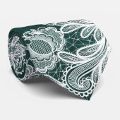 Cravate Dentelle sur Emerald Green Faux Velvet (Roulé)