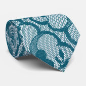 Cravate Dentelle verte aquatique Turquoise moderne (Roulé)
