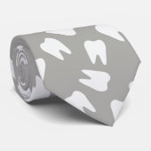 Cravate Dentiste Motif dentaire blanc (Roulé)