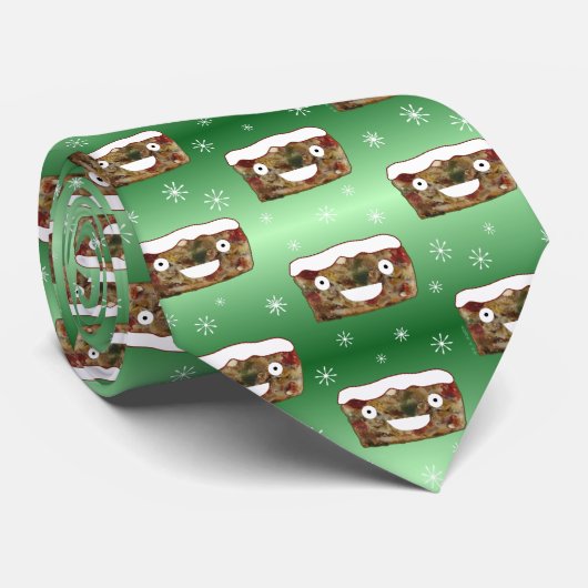 Cravate Déplaisant Noël Fruitcake Motif Vert (Roulé)