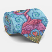 Cravate des amateurs de Flamants roses roses (Roulé)