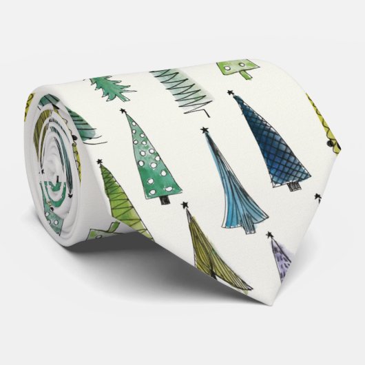 cravate des arbres de Noël (Roulé)