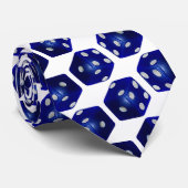 Cravate Dés bleus sur fond blanc (Roulé)