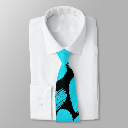 Cravate des coeurs bleu et noir (Attaché)