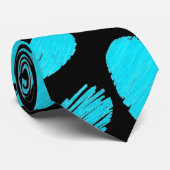 Cravate des coeurs bleu et noir (Roulé)