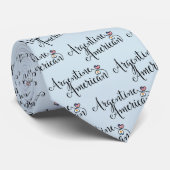 Cravate des Coeurs Enmêlés Argentine-Amérique (Roulé)