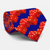 Cravate Dés en rouge - Casino Fun (Roulé)