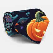 Cravate des icônes Halloween frappantes (Roulé)