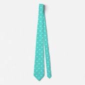 Cravate des initiales du monogramme blanc Aqua (Devant)