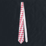 cravate des lèvres<br><div class="desc">cravate avec baiser rouge à lèvres carrelé comme design</div>