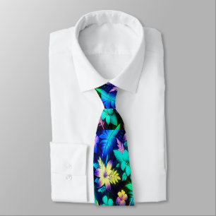 Cravate Des motifs floraux vibrants dans les teintes de né
