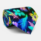 Cravate Des motifs floraux vibrants dans les teintes de né (Roulé)